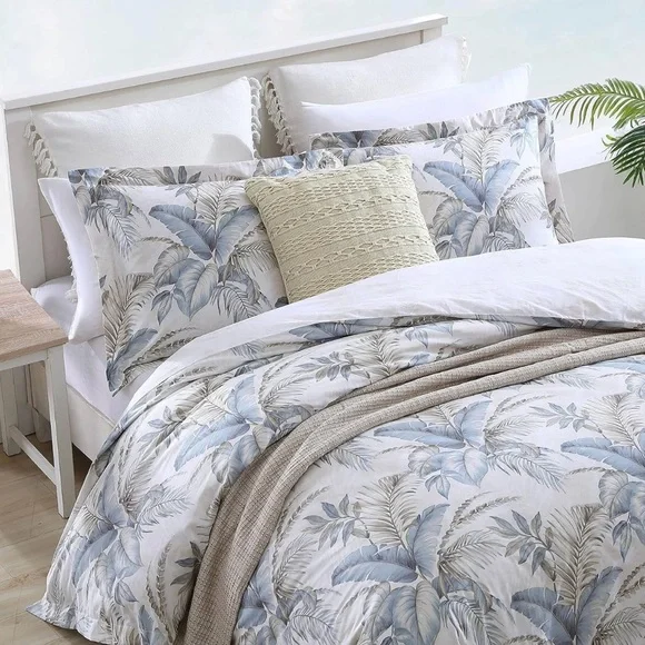 Tommy Bahama Bakers Bluff Blue Cotton Reversible Duvet Cover Set Full - … - Picture 3 of 9